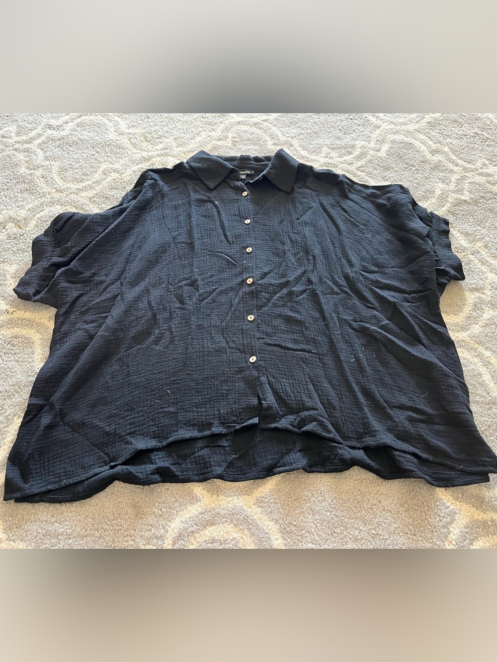 mittoshop Women’s Casual Button-Down Shirt in Navy